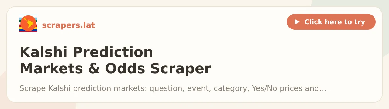 Kalshi Prediction Markets & Odds Scraper