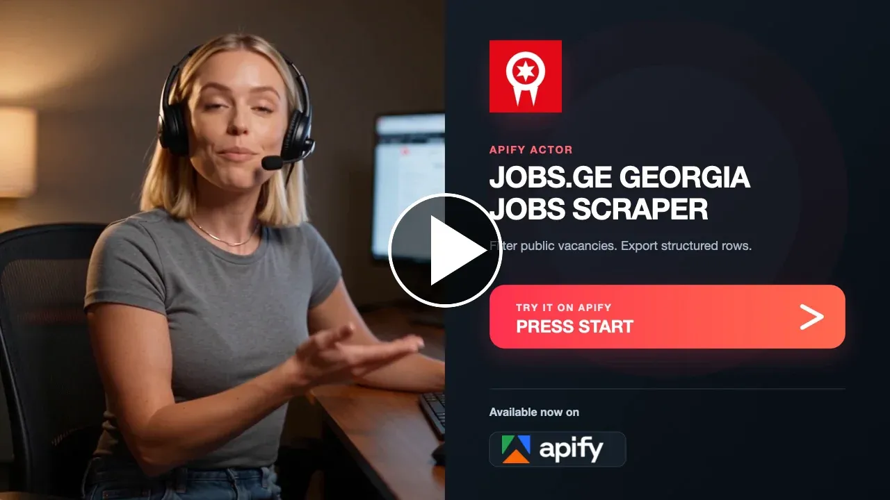 Jobs.ge Georgia Jobs Scraper — watch the 7-second product demo