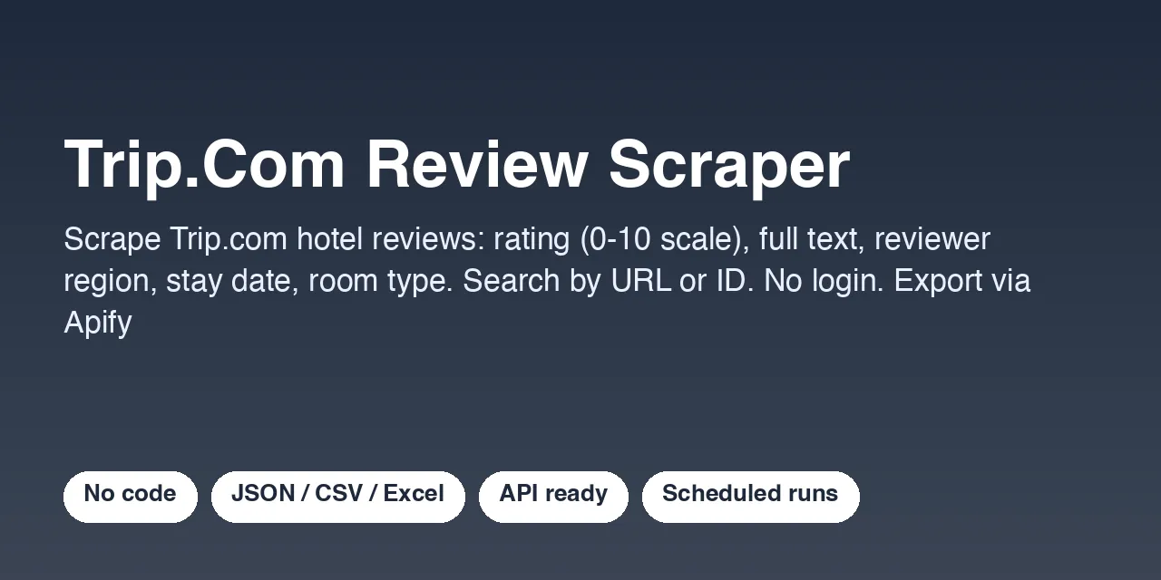 Trip.Com Review Scraper - scrape data with Apify