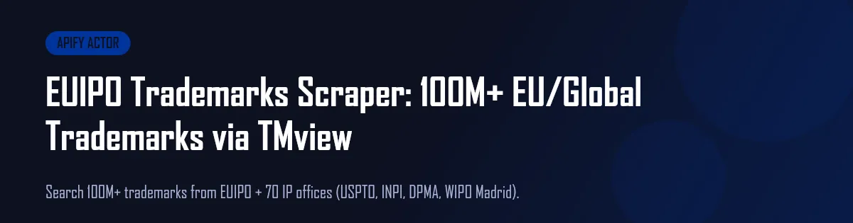 EUIPO Trademarks Scraper banner