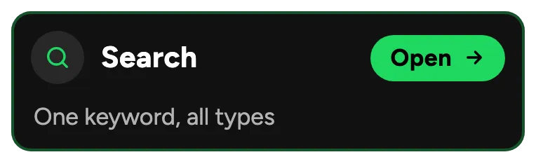 Spotify search scraper: tracks, artists, albums and playlists for a keyword