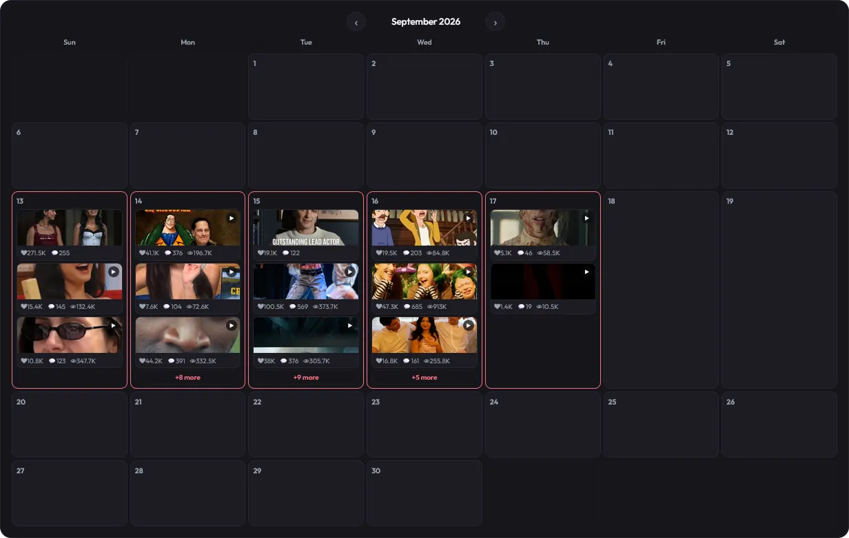 Posts calendar