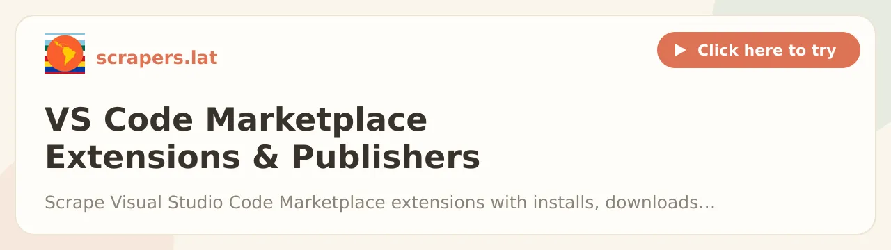VS Code Marketplace Extensions & Publishers Scraper