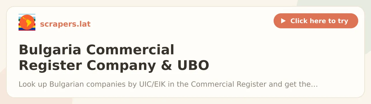 Bulgaria Commercial Register Company & UBO Scraper