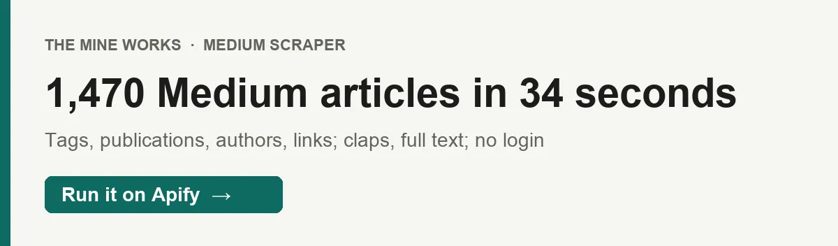 1,470 Medium articles in 34 seconds