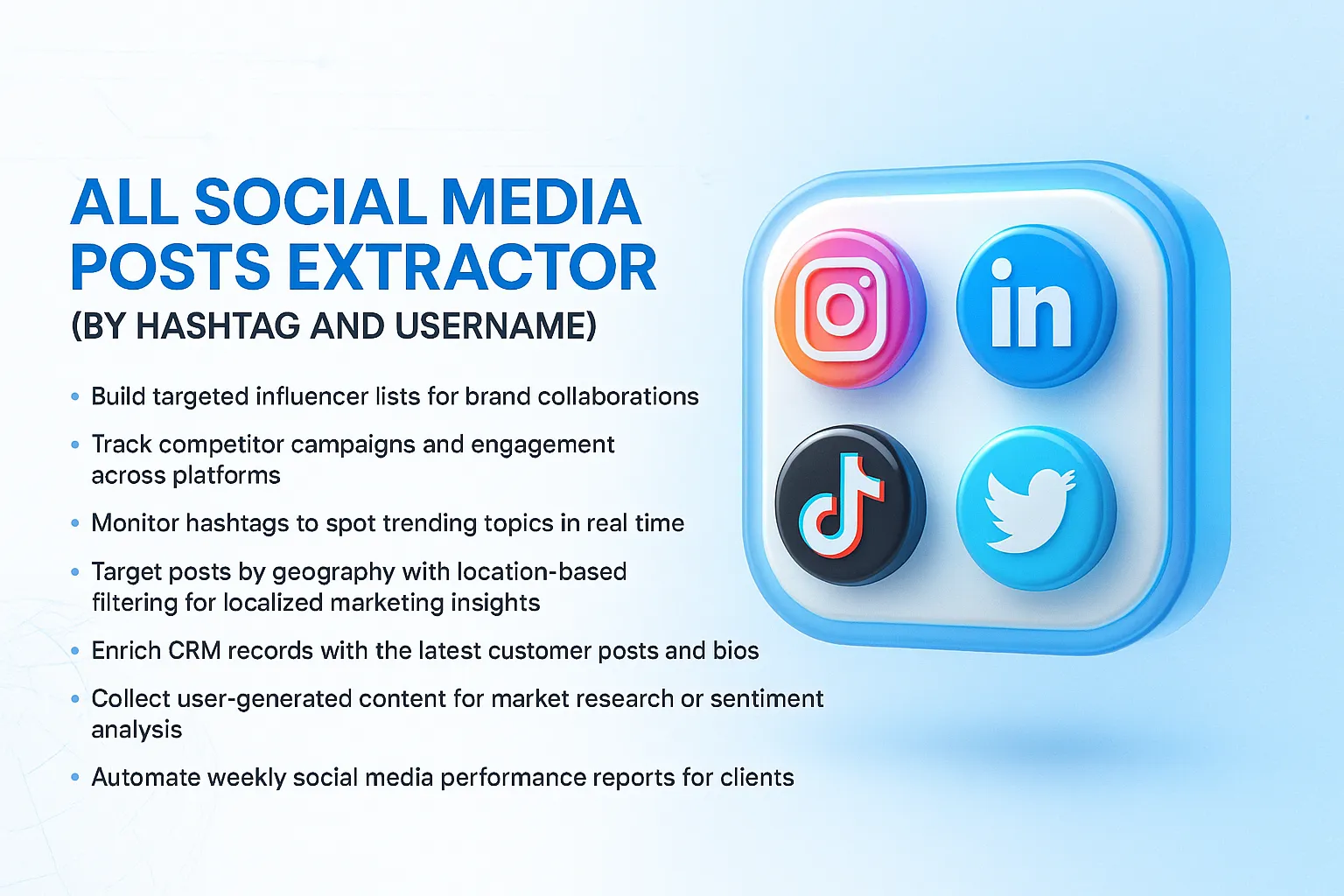 All Social Media Posts Extractor (by Hashtag and Username)