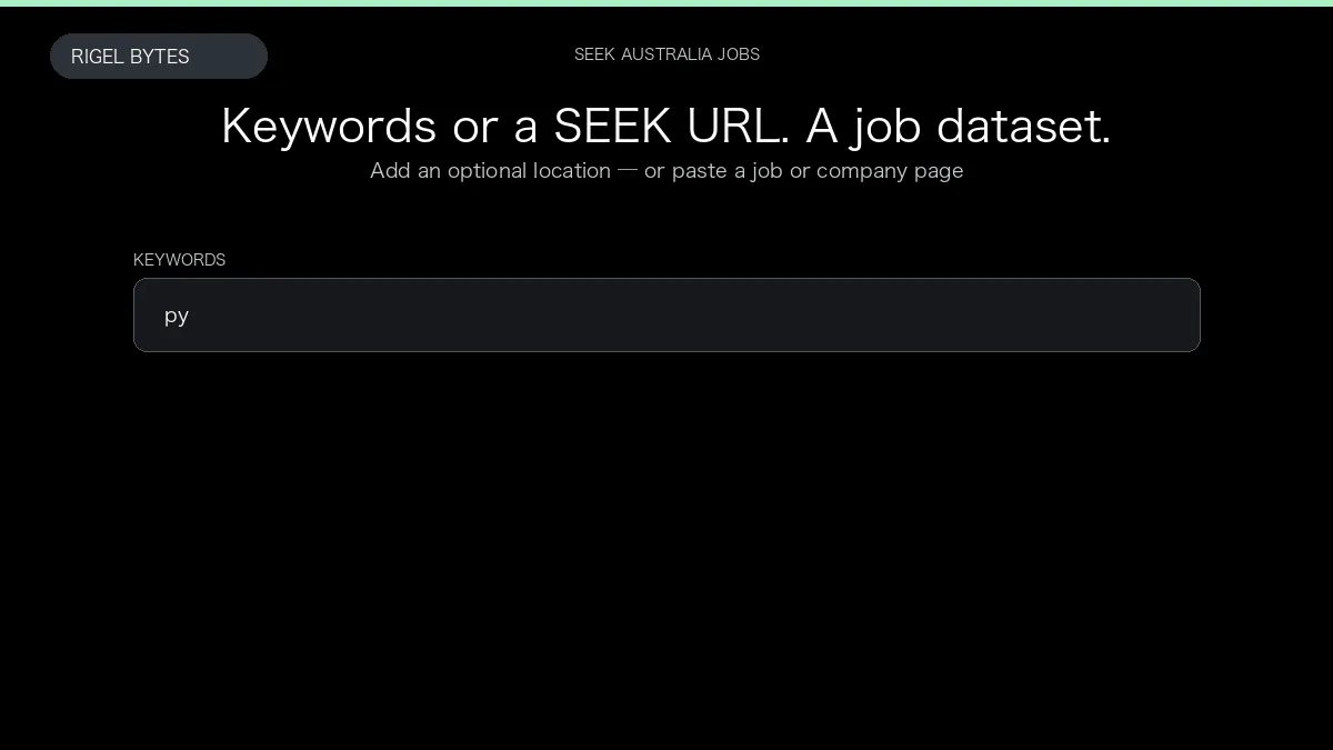 SEEK Australia Jobs Scraper — input to structured data
