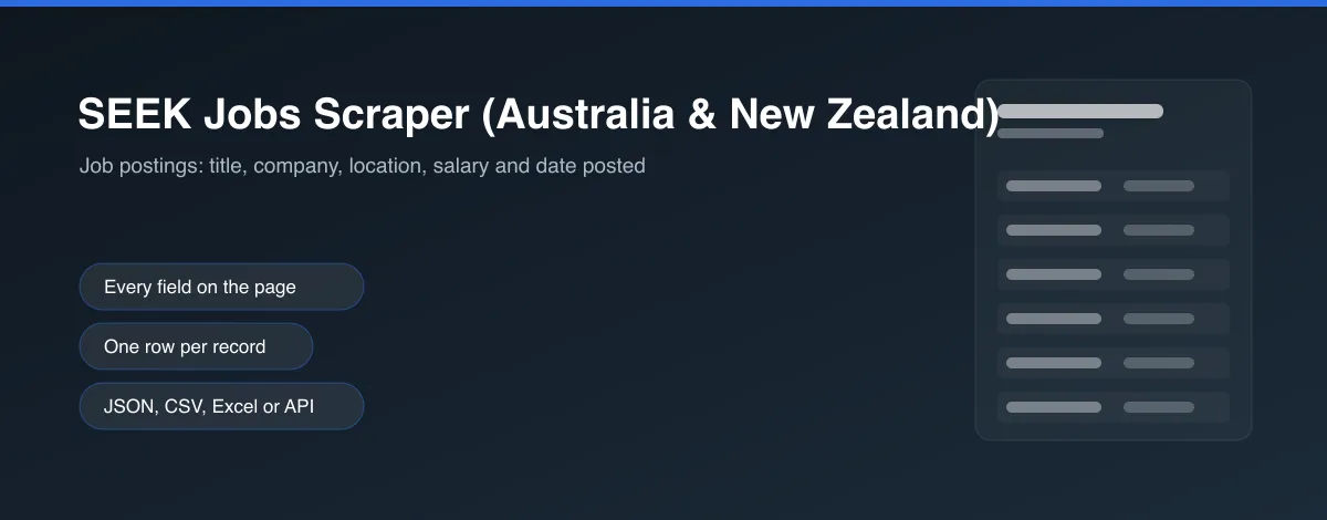 SEEK Jobs Scraper (Australia & New Zealand) hero