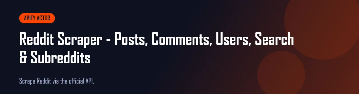 Reddit Scraper banner