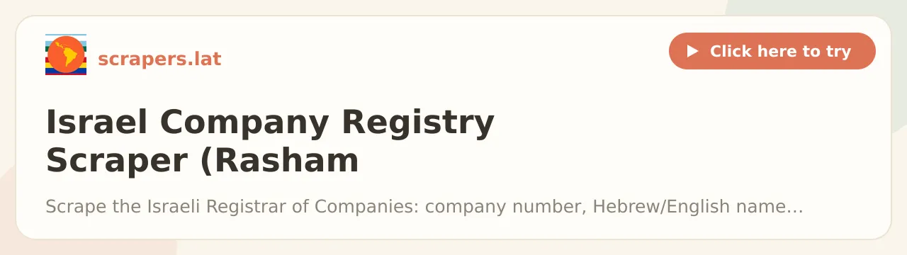 Israel Company Registry Scraper (Rasham HaChavarot)