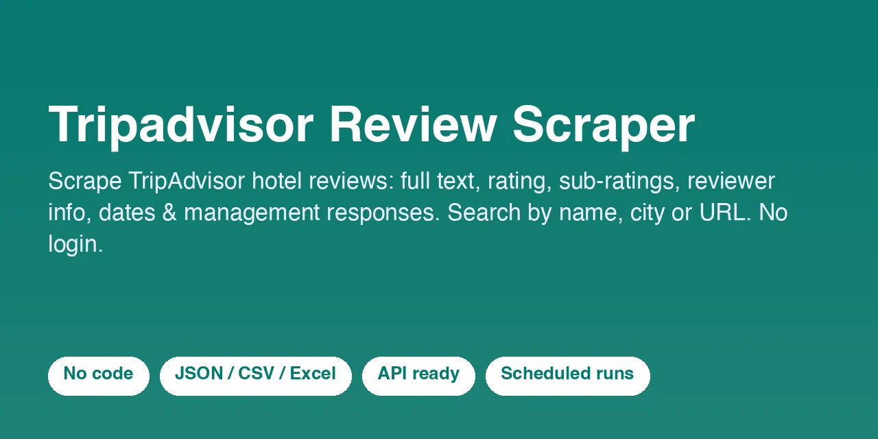 Tripadvisor Review Scraper - scrape data with Apify