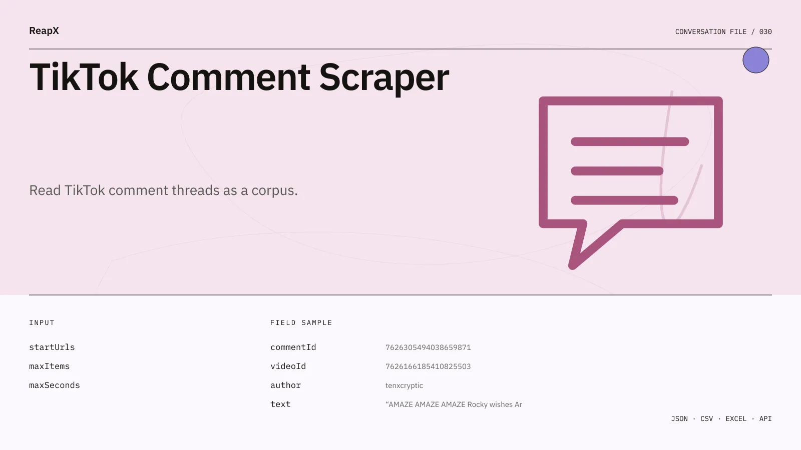 TikTok Comment Scraper interface
