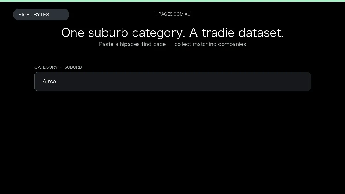 hipages Australia Scraper — input to structured data