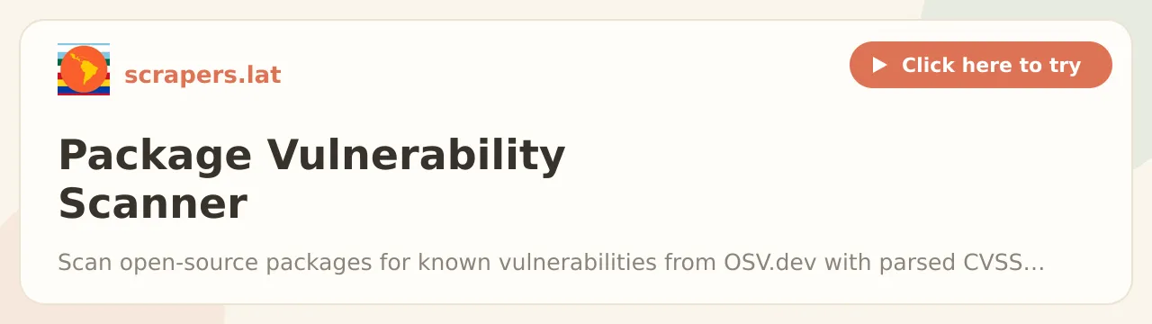 Package Vulnerability Scanner (OSV SCA, CVSS + Fixes)