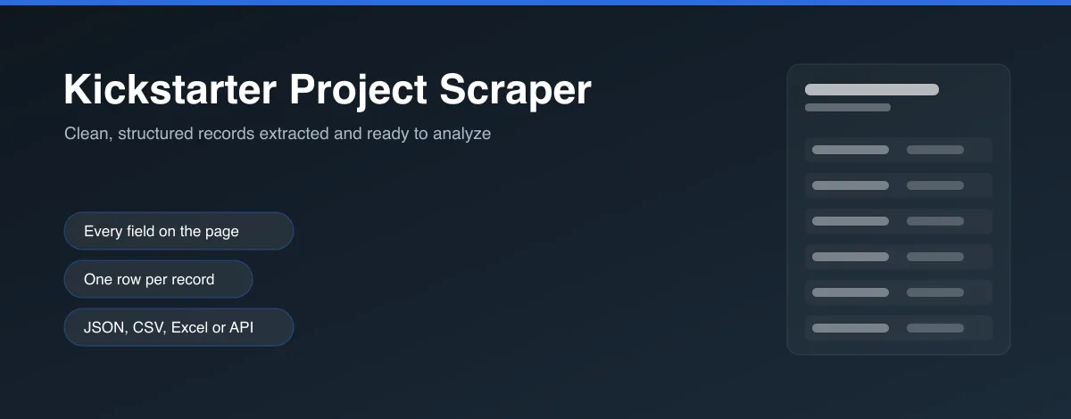 Kickstarter Project Scraper hero