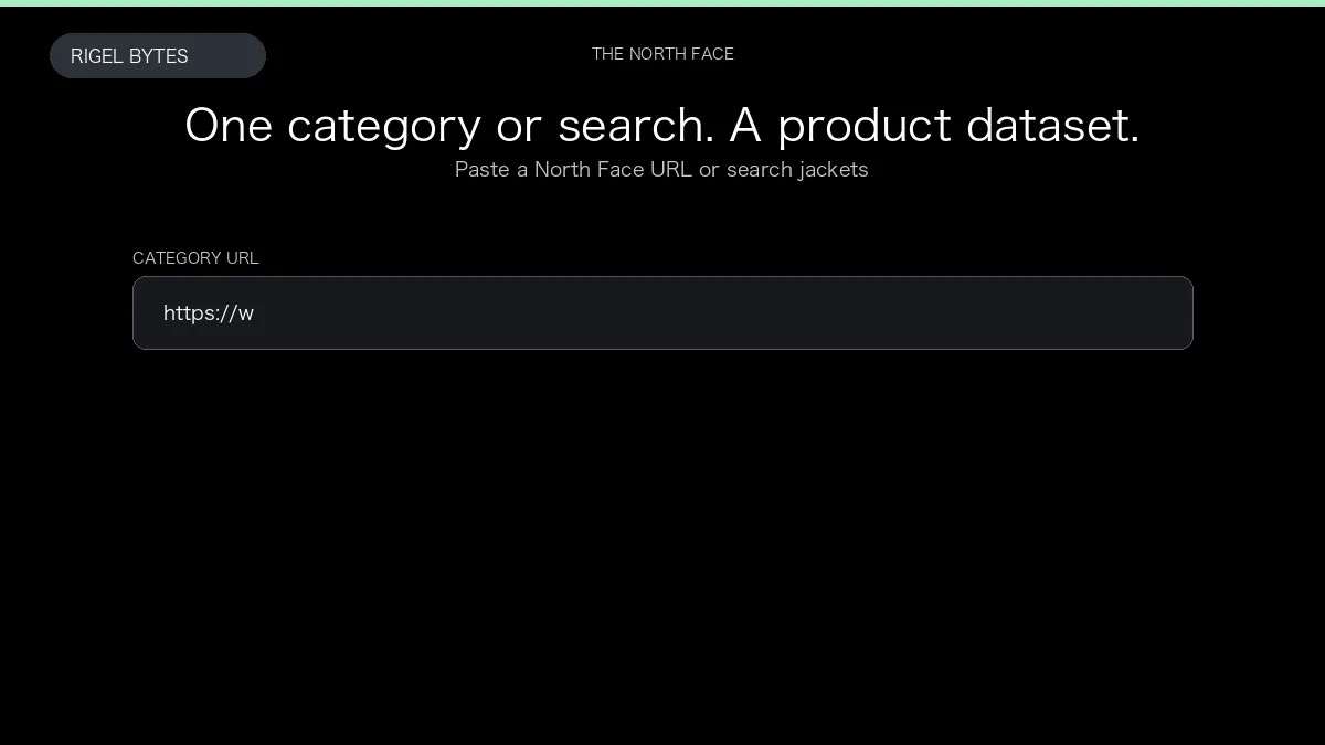 The North Face Scraper — input to structured data