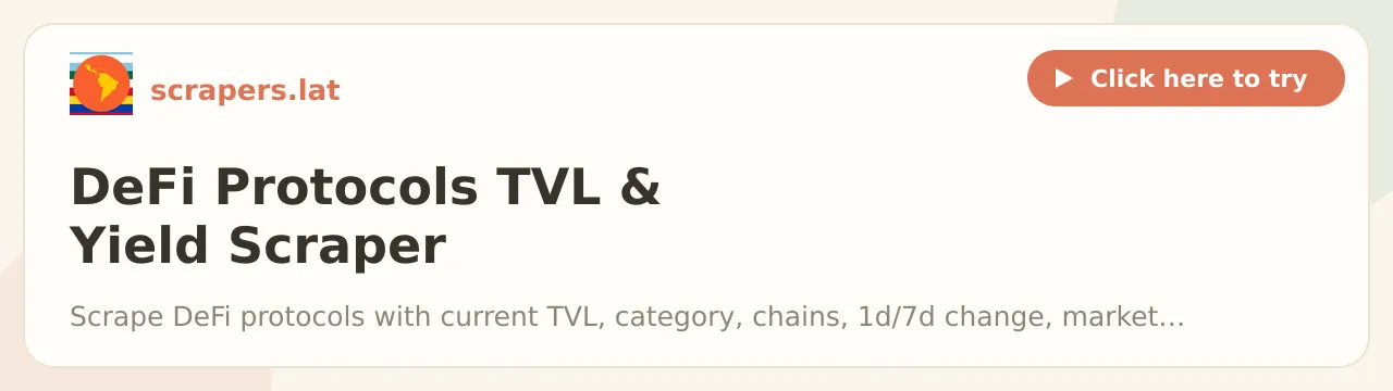 DeFi Protocols TVL & Yield Scraper
