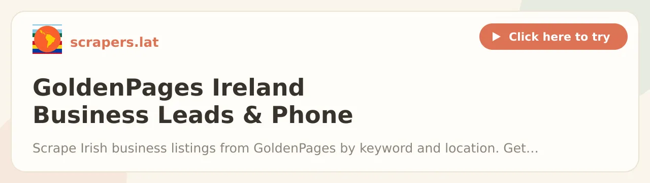 GoldenPages Ireland Business Leads & Phone Scraper