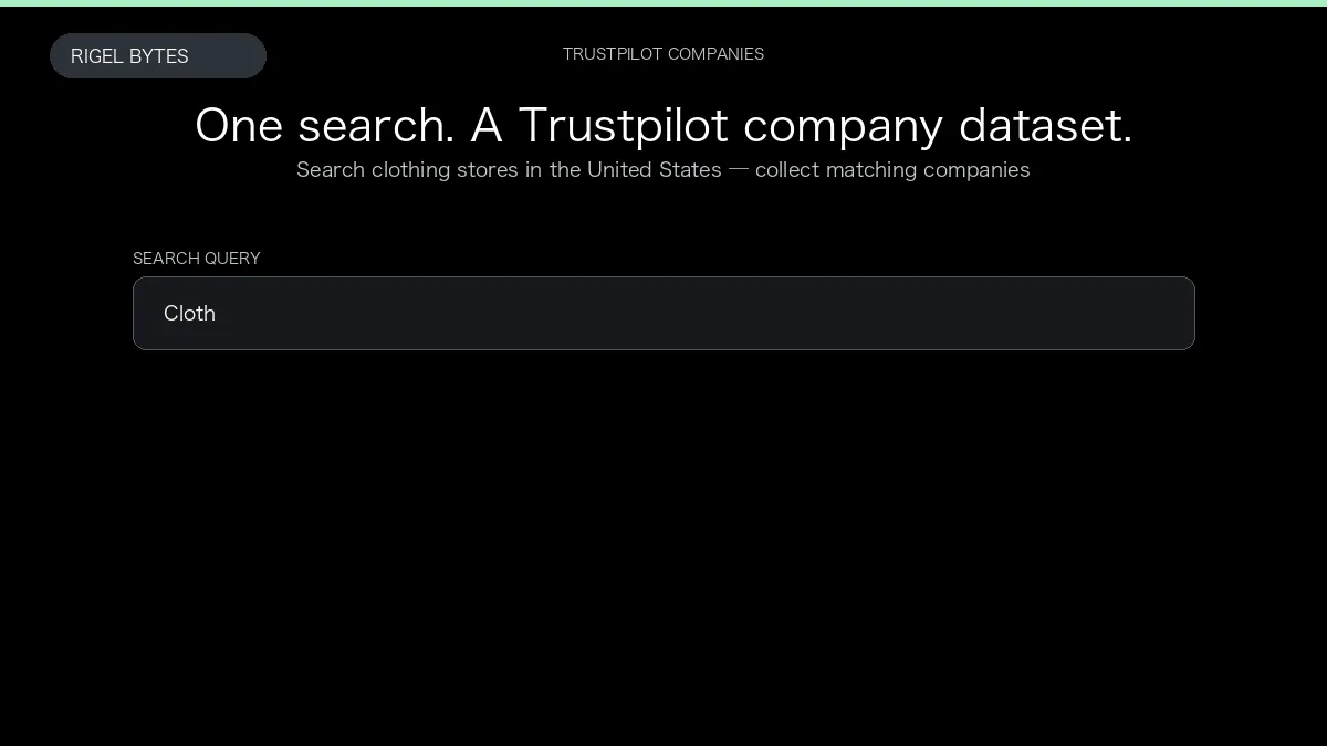 Trustpilot Company Scraper — input to structured data
