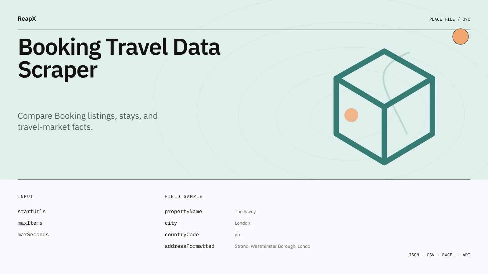 Booking Travel Data Scraper interface