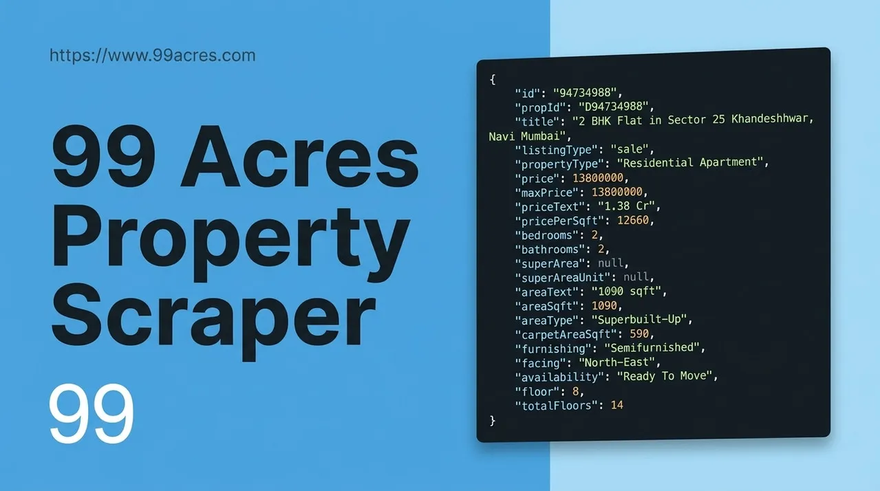 99acres Property Scraper - India Homes for Sale & Rent cover