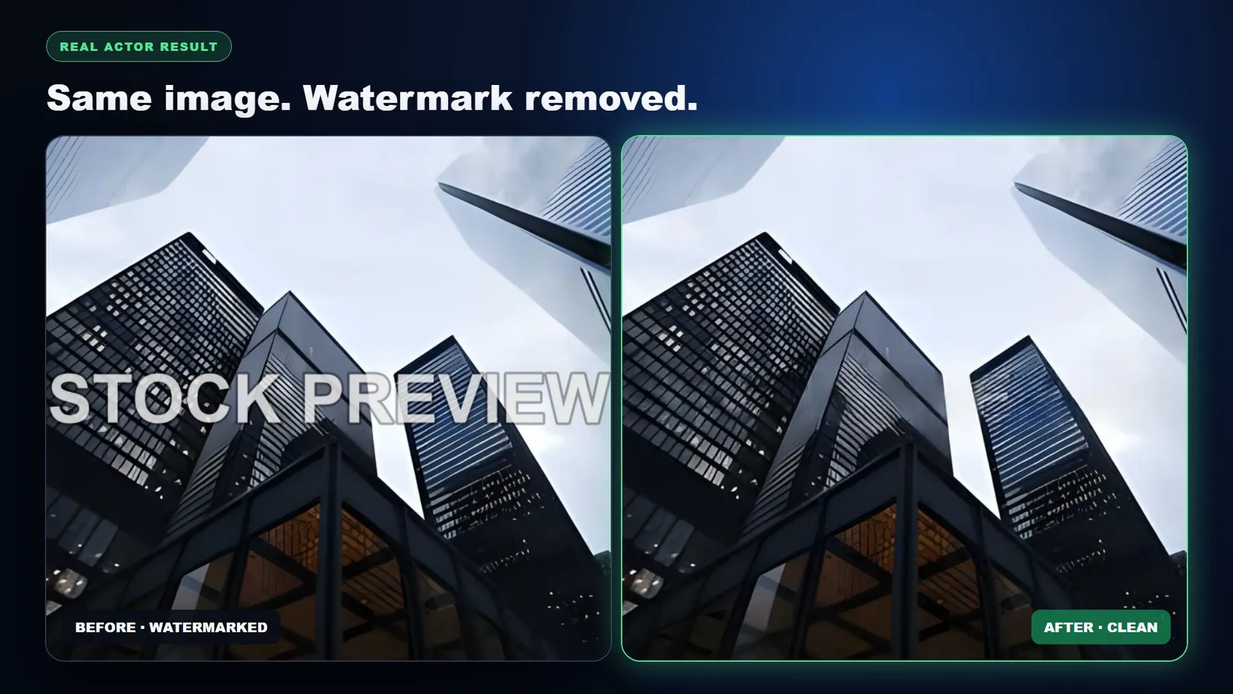 Watch the 28-second AI Watermark Remover walkthrough