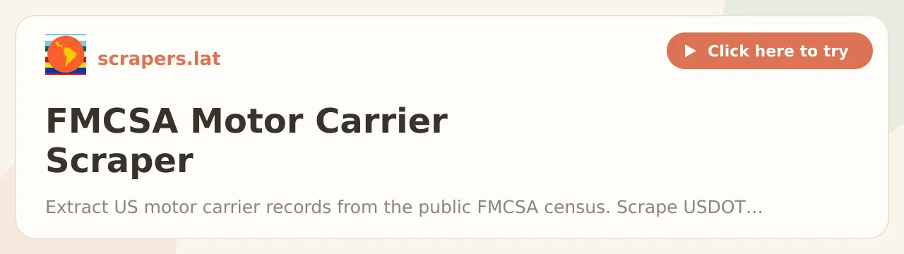 FMCSA Motor Carrier Scraper