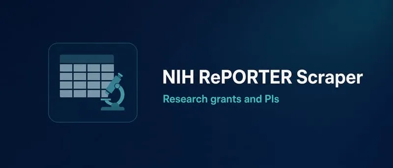 NIH RePORTER Scraper for Grants and Principal Investigators