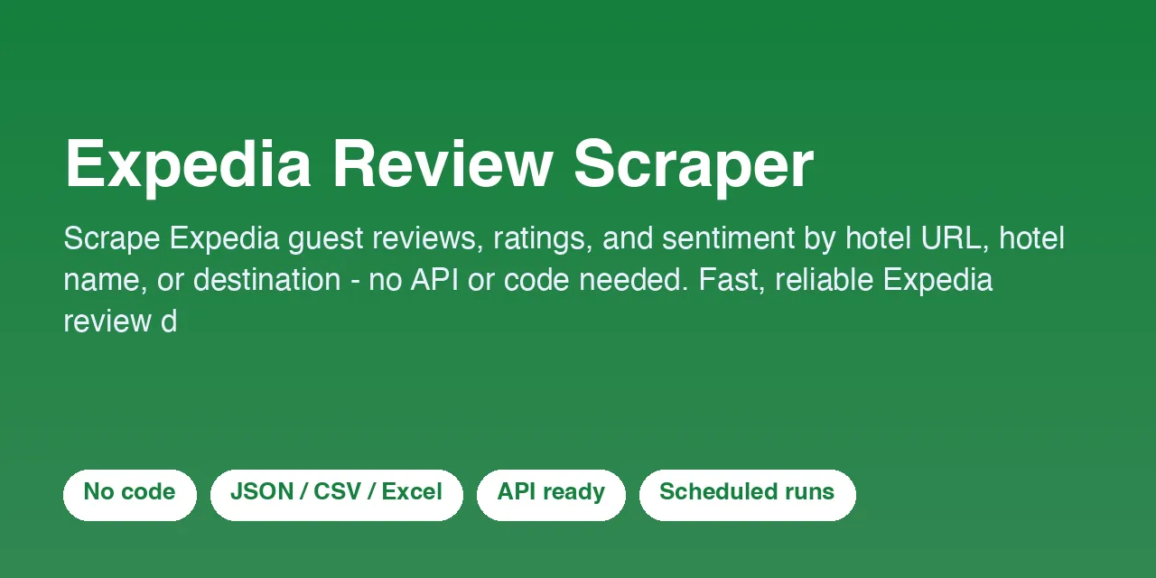 Expedia Review Scraper - scrape data with Apify