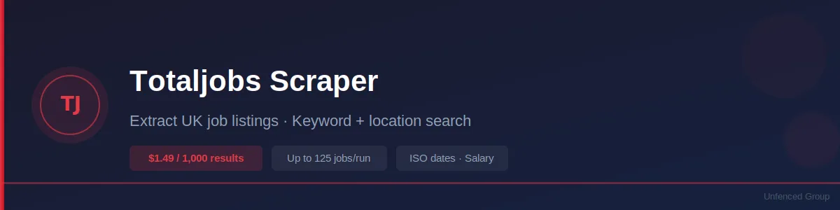 Totaljobs Job Scraper Banner