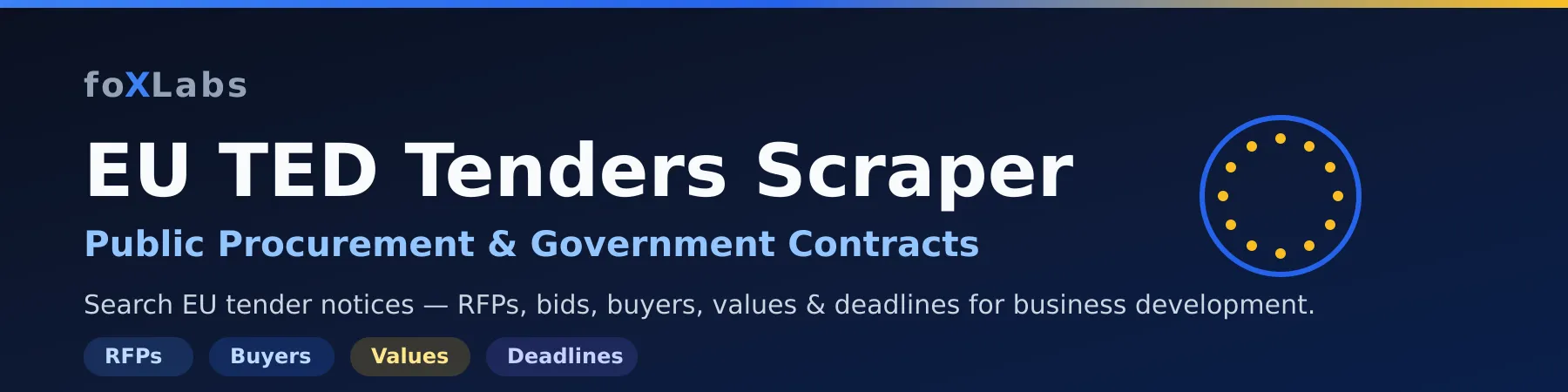 EU TED Tenders Scraper — Public Procurement, Government Contracts