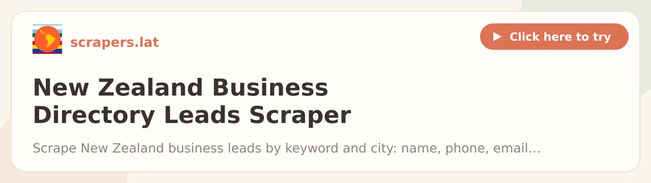 New Zealand Business Directory Leads Scraper (Phone & Address)