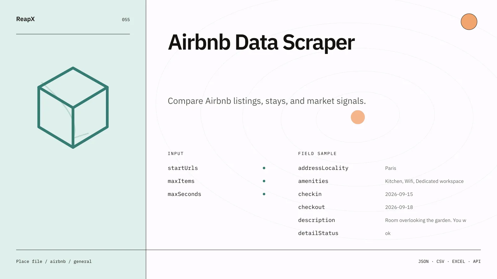 Airbnb Data Scraper interface