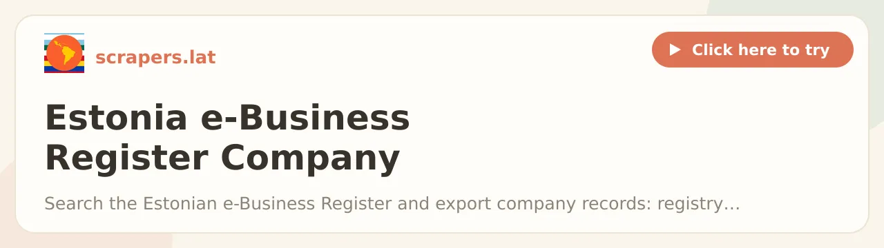 Estonia e-Business Register Company Scraper