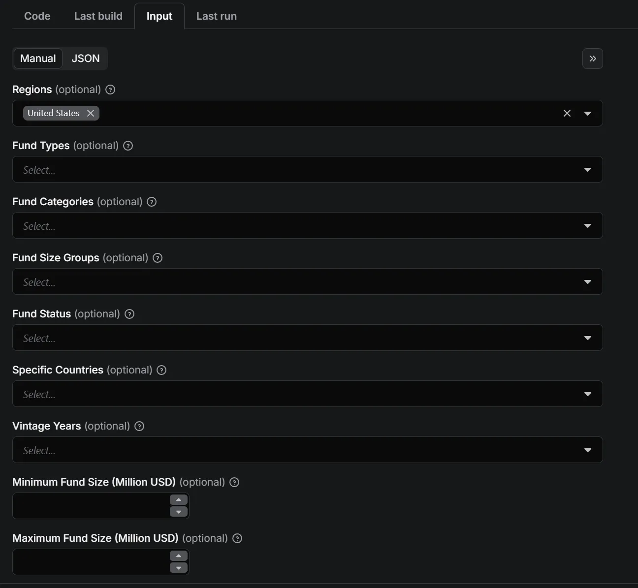 Input Configuration