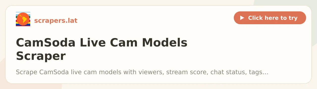 CamSoda Live Cam Models Scraper