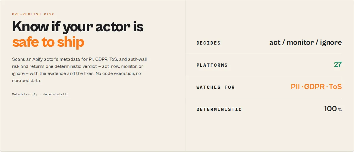 Actor Compliance Scanner — know if your actor is safe to ship