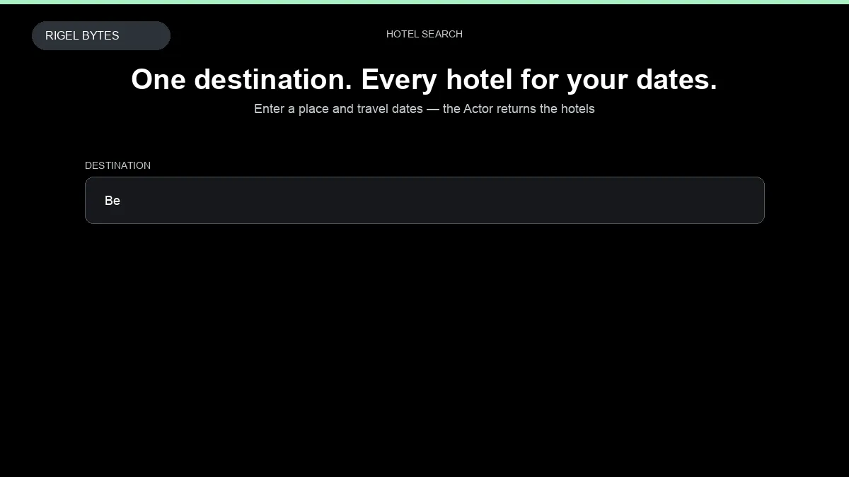 Booking.com Scraper — input to structured data