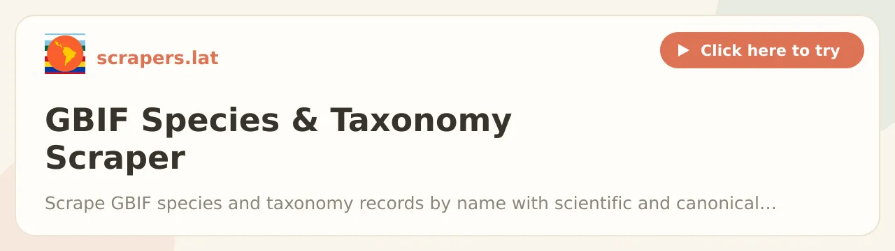 GBIF Species & Taxonomy Scraper