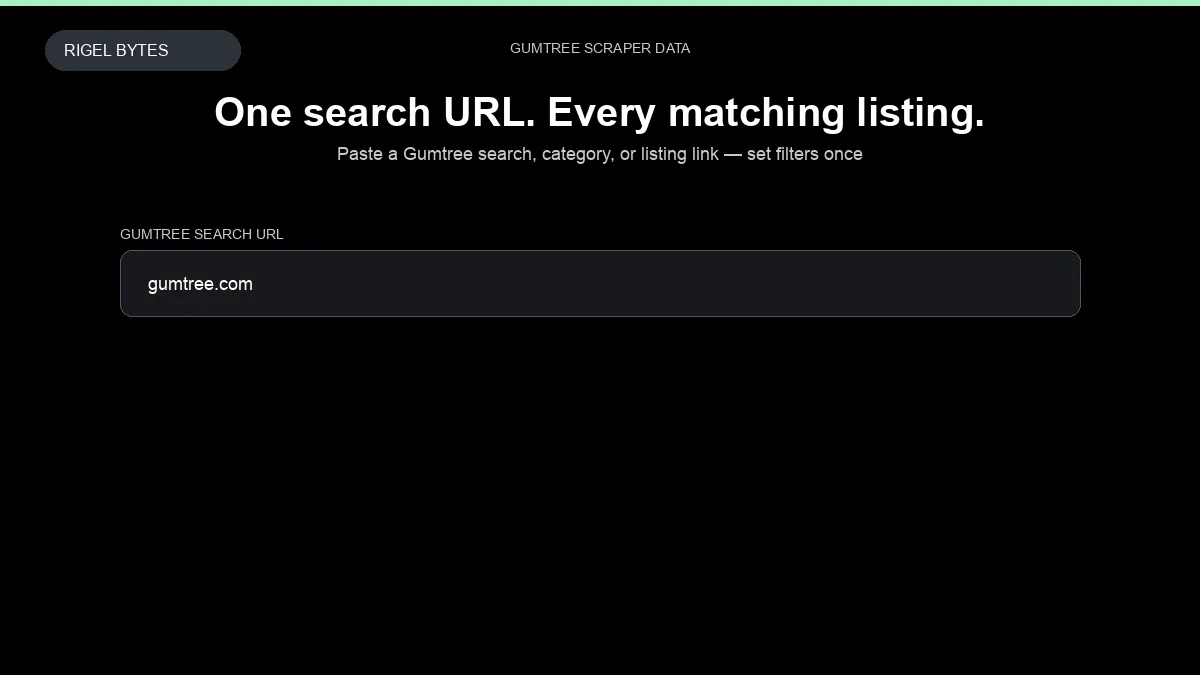 Gumtree Scraper — input to structured data