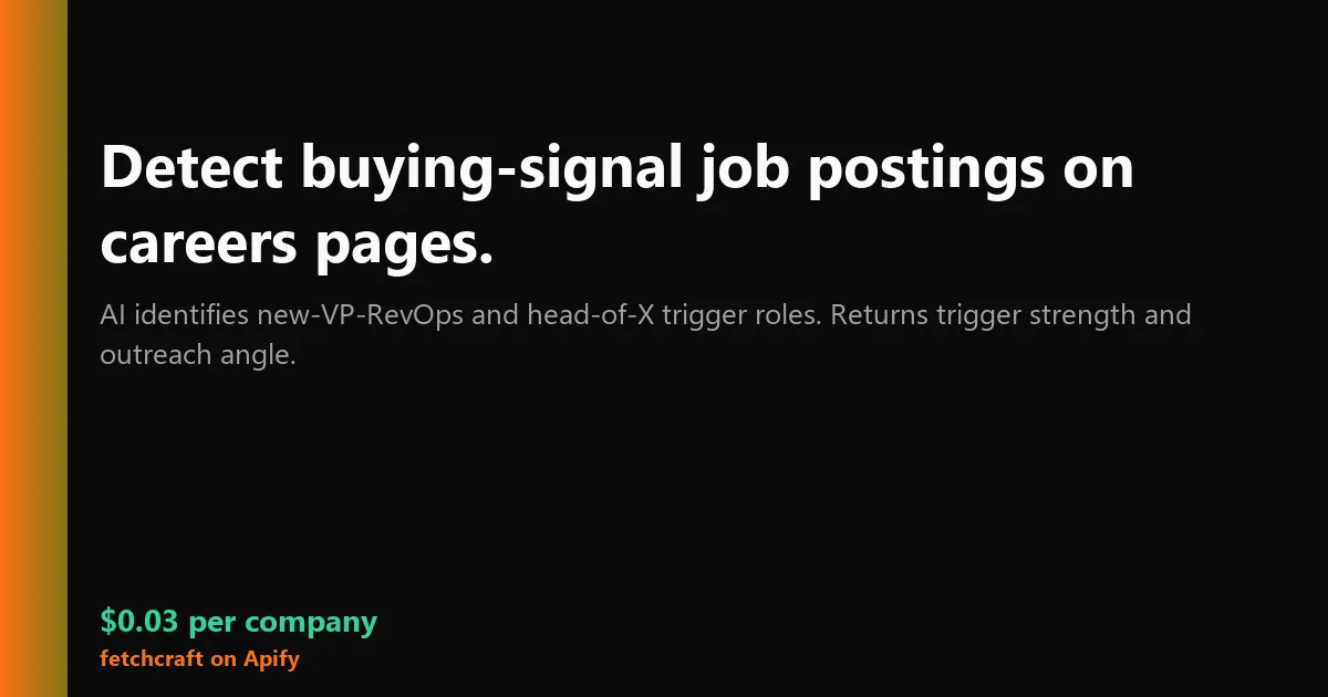 Job Posting Sales Trigger - AI Buying Signal Detector
