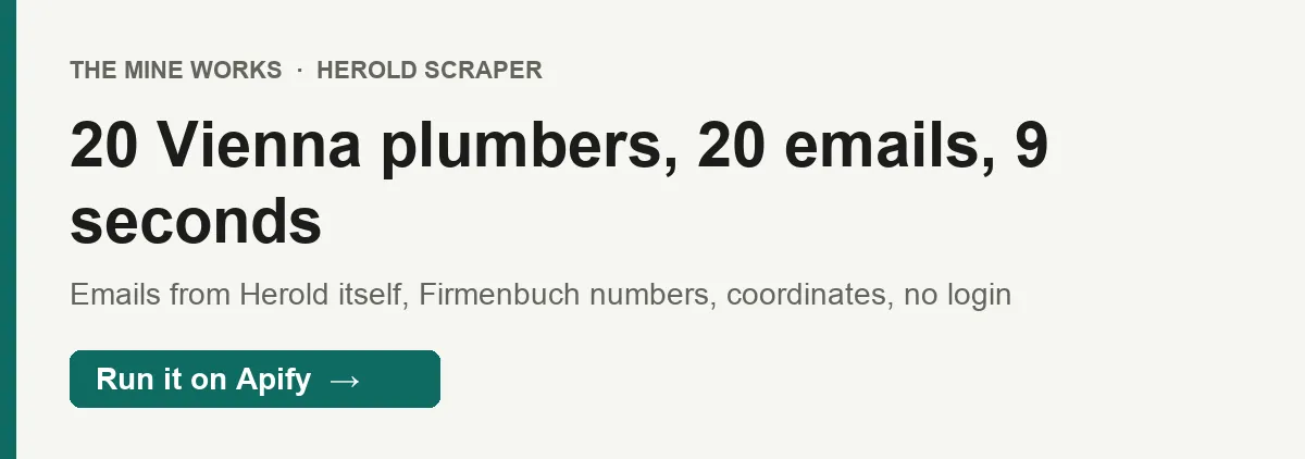 20 Vienna plumbers, 20 emails, 9 seconds