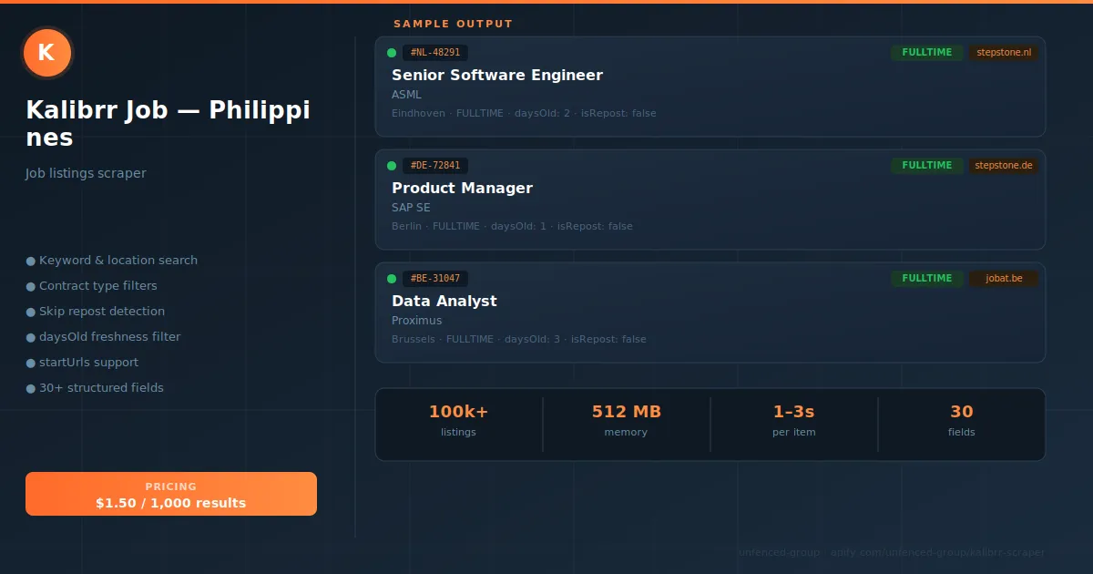 Kalibrr Job Scraper — Philippines