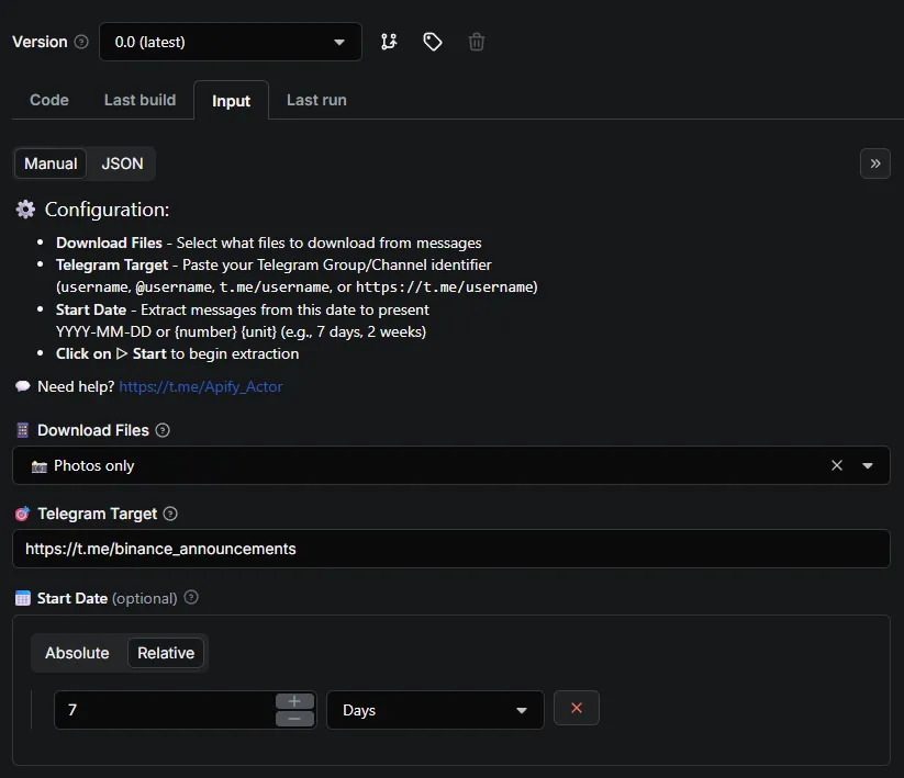Professional Telegram Data Extraction Interface for Channel and Group Message History, Media Files, and Advanced Filtering Options