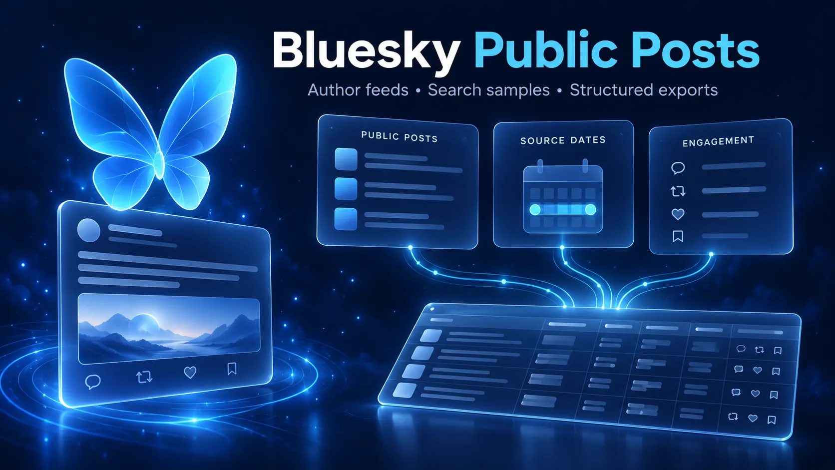 Bluesky public post collection illustration