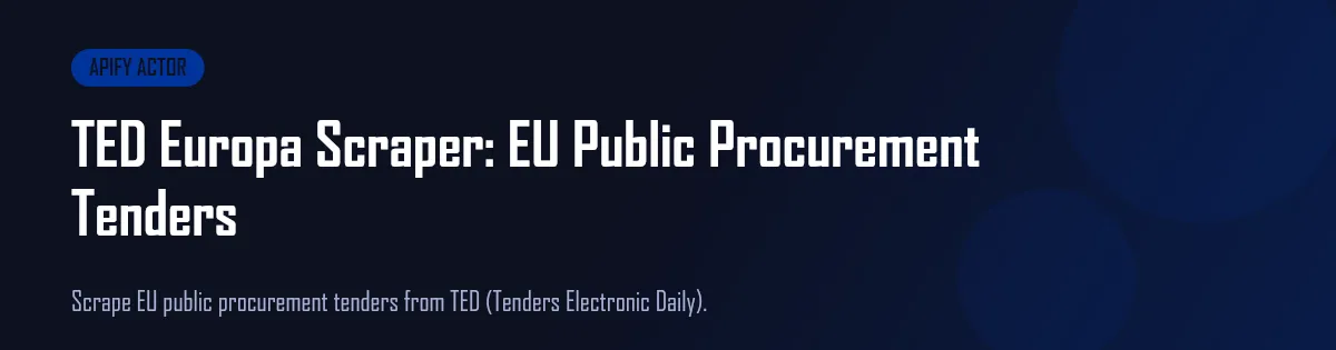 TED Europa Scraper banner