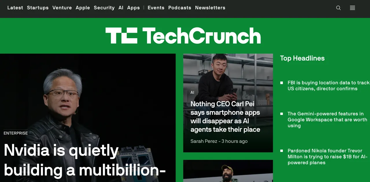TechCrunch Website