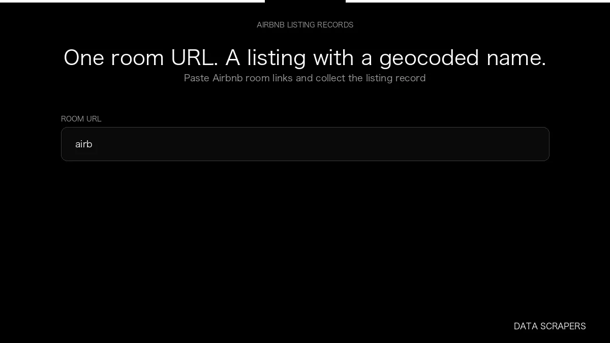 Airbnb Address Finder — input to structured data