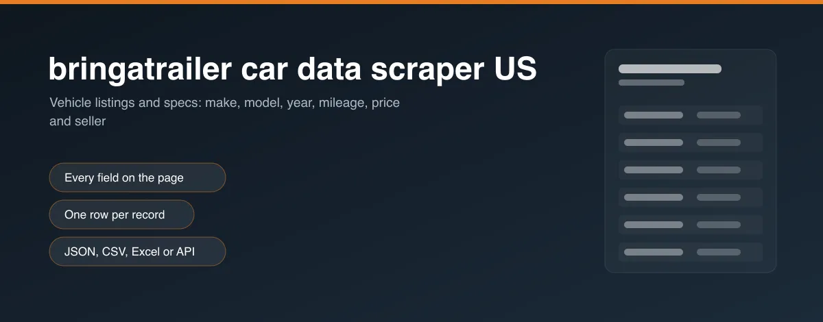 bringatrailer car data scraper US hero