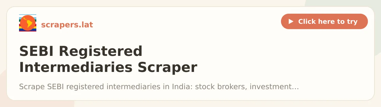 SEBI Registered Intermediaries Scraper (India)